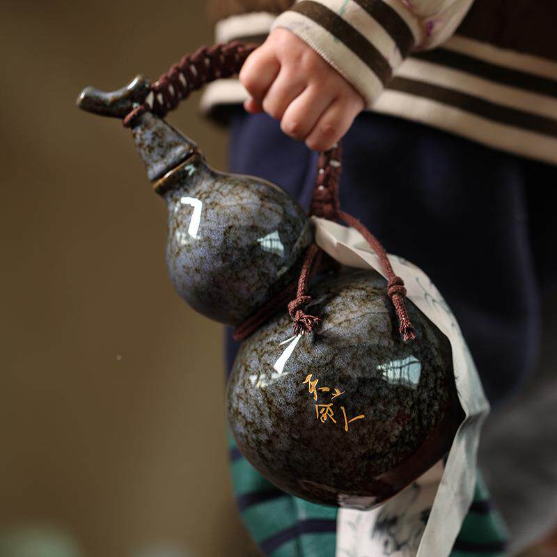 天命风人葫芦酒壶水壶古装白123酒陶老式家用网红男士风国网瓷兜