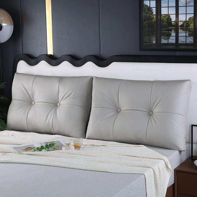 新款猫爪皮床背头拼靠垫不护怕抓双不怕污不119怕水护肩颈部舒适