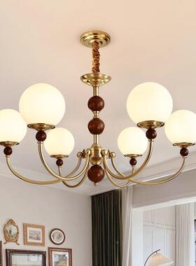 美实10264式复古吊法式灯豆中古大气客厅木灯南洋风魔餐厅卧室房