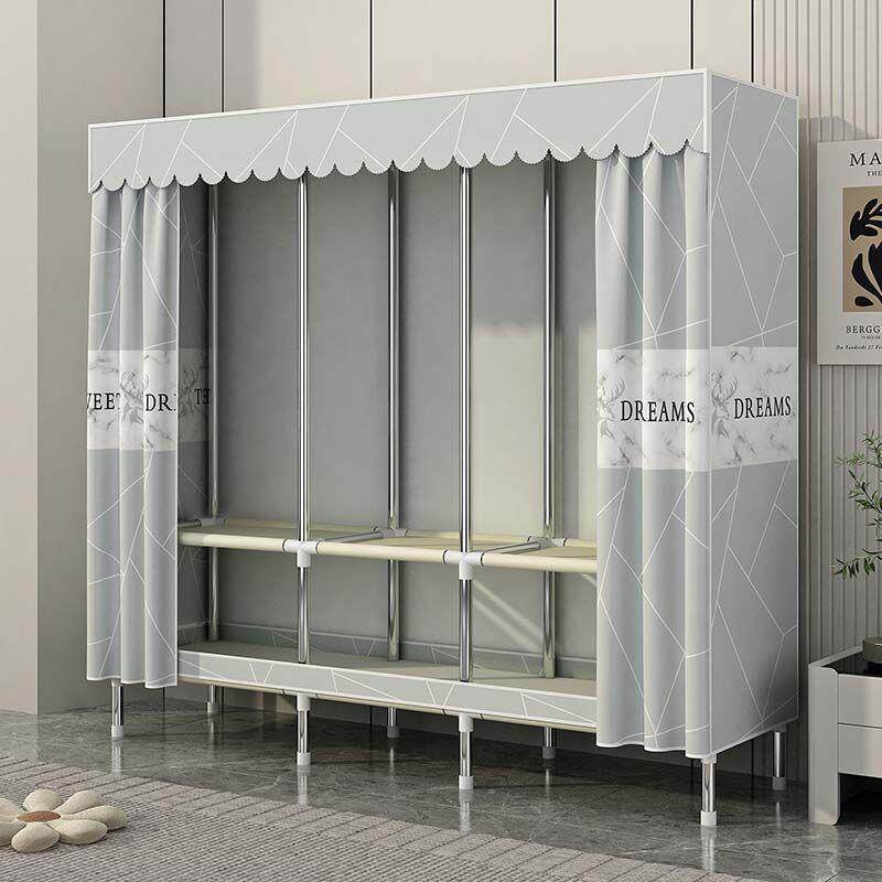 多挂衣卧区衣柜简易NLX柜家用室组全钢架收装纳衣橱加厚布衣包邮