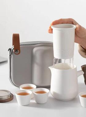 瓷茶具小套旅行28876装快客杯泡茶壶茶杯户外陶露营喝茶装备功夫