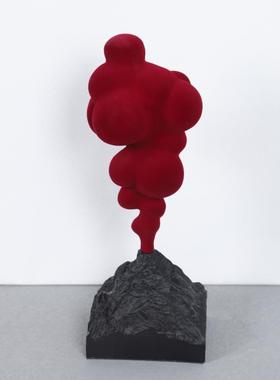 火山喷客发植绒摆摆件代简约IAW样板间厅装现饰件桌面雕塑