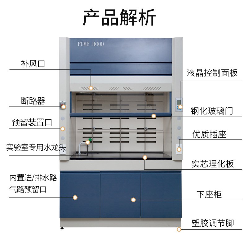 通风柜全钢通风i橱PP通风柜排风排毒不锈钢落地通风柜桌上型通风