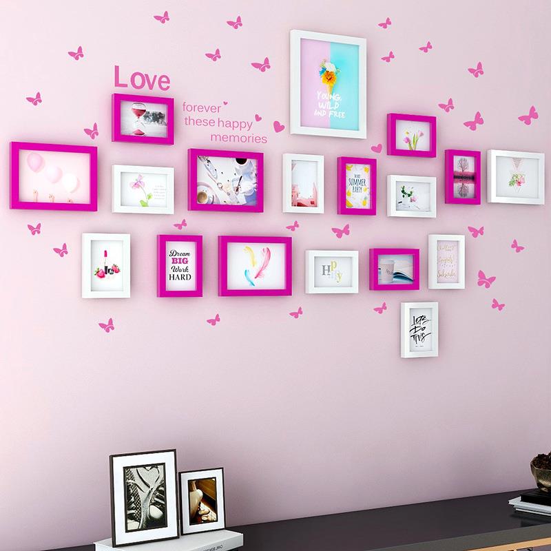 032相框意挂墙创合北欧框风格照片墙相墙简约现代5组710032寸相框