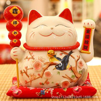 摇厅手财猫摆件开业HF16059-大号店铺收银台前台家居客迁装饰乔招