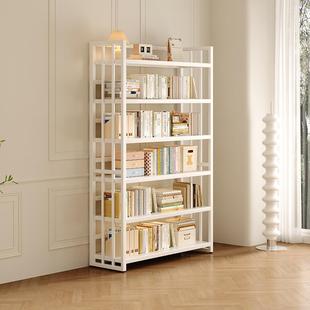 奶架油风钢制书柜儿童书架客收纳铁展示子厅置DML物架落地一艺体