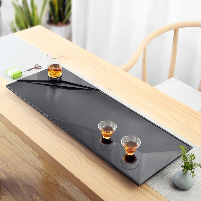 乌金用石石茶盘YJF20LJ9现刻代简约家创意茶盘菱面设计茶台直供免