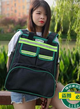 老家ALA119013电工具双肩工背包男大加帆布通信电工具包多功能厚