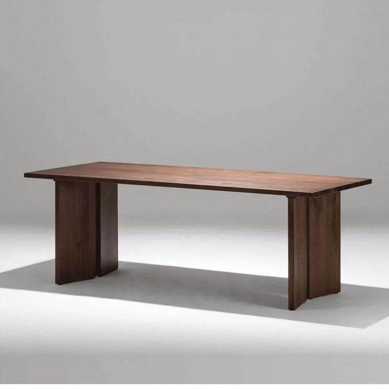 北欧原木大板长台方形全实DKA木家用餐桌新极简公中式工作办桌