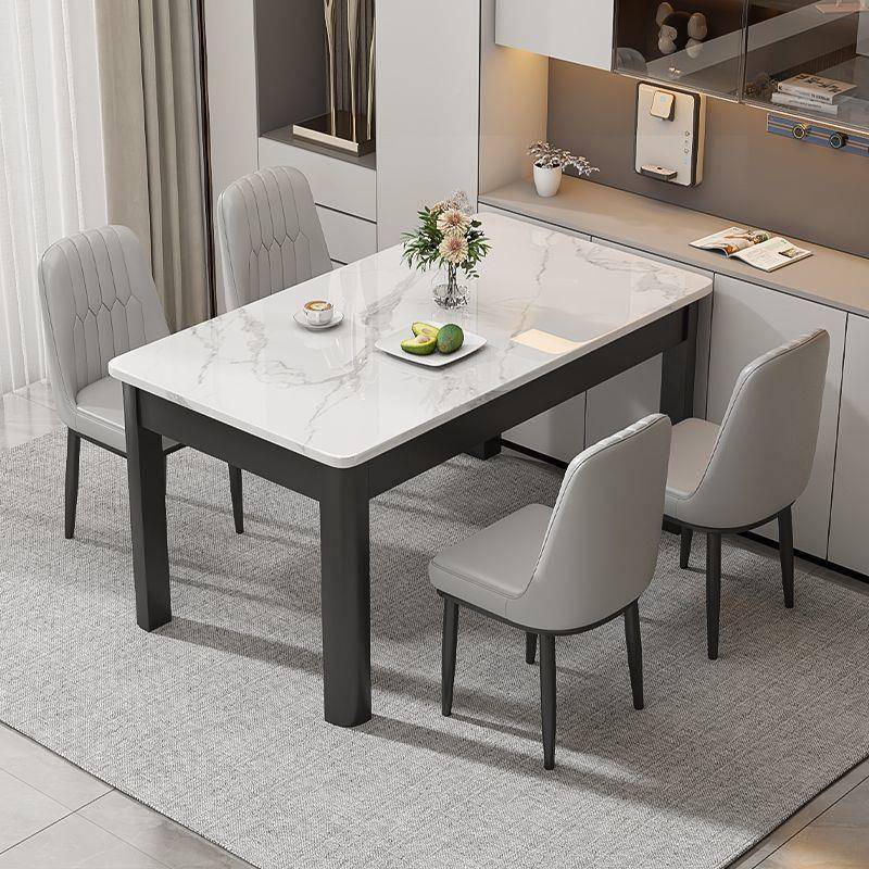 岩板餐桌小户代型现简家用长方形餐厅饭LFE桌约轻奢实仿木餐桌椅