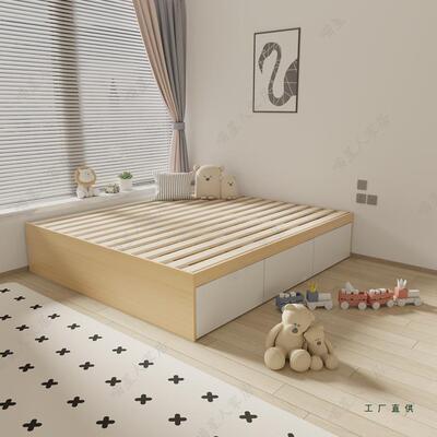 户定制物大抽屉床小型全床箱实拉木排81046骨储架铺板高箱榻榻米
