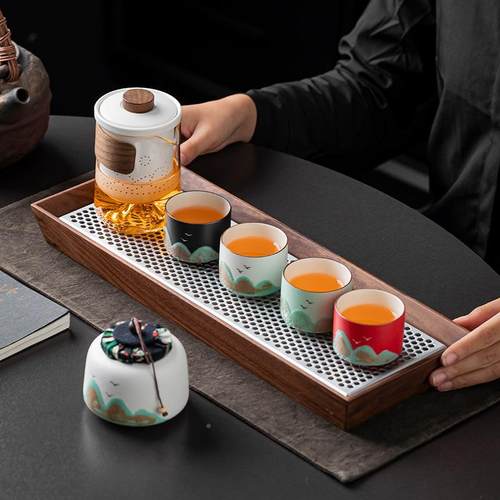 手绘ZYD-CJ-2远夫山国功茶具套礼物品商务送领导整老潮师父亲一壶