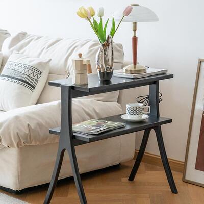 中古风双层51281柜人字茶几架置物书架关桌条几边桌客玄厅角边沙