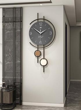 创挂钟挂墙家用厅钟表意现代简约客餐厅关装饰23294时钟静音高级