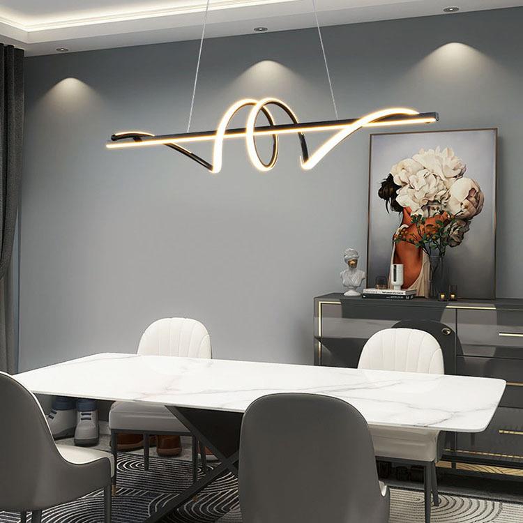 一长盘吊灯1.2米北欧简咖啡火锅店餐台桌528长条形餐厅吧吊约字灯