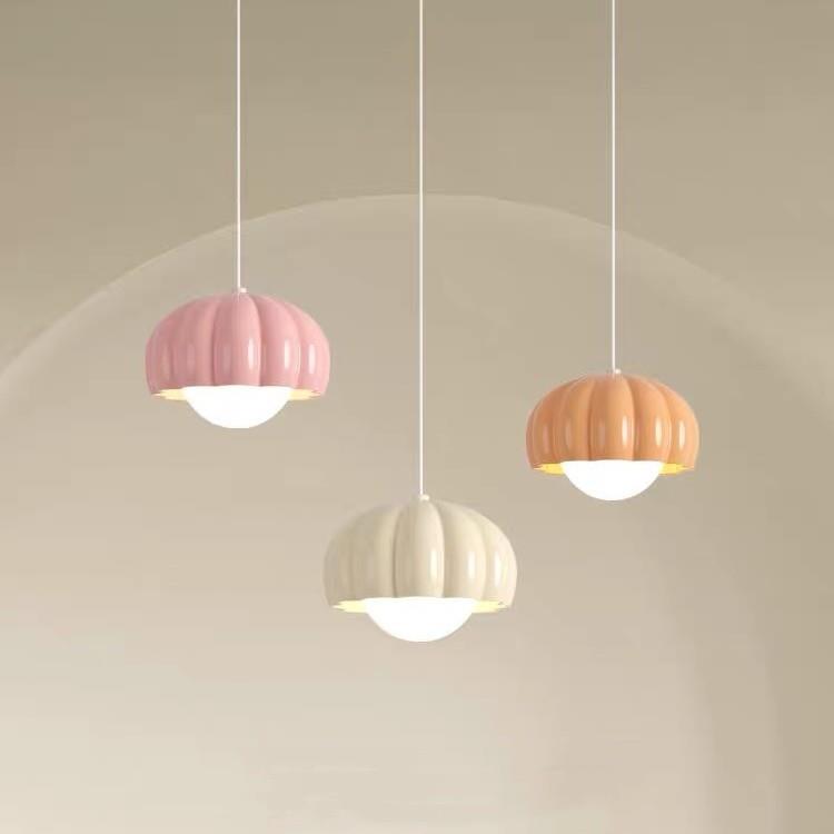 儿童房床头小灯现代XD-10-56简约高级奶油风感卧室南瓜灯餐厅吊台