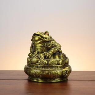 黄铜578金蟾聚金宝盆蟾三足金蟾蝉摆件进宝财金滚源滚蟾乔迁开业