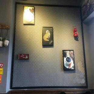 工业风屏菱形网格片加密铁丝网片装饰小网格铁ZRH艺风隔墙断镂吊