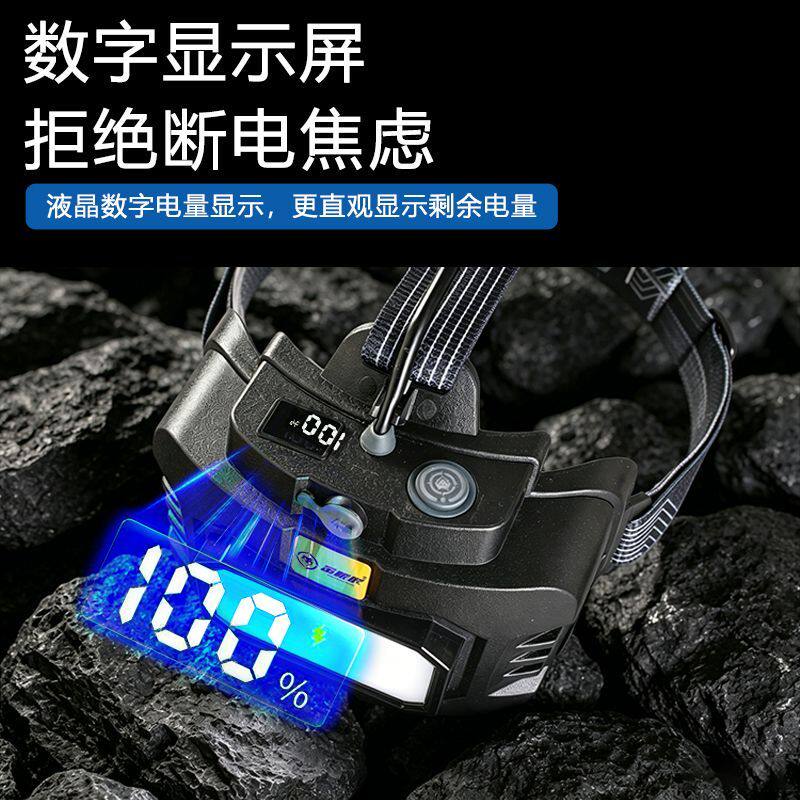 新款恒流激光大光斑强光远射头灯户外照明长续航不降档头戴式手电