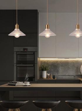 北欧床简约吊民宿卧室头过道阳台吧台厅灯复餐古58603玻璃灯
