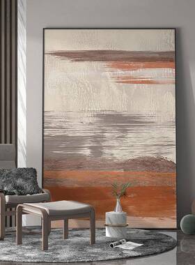 现入代关轻客奢厅户玄装饰画抽象橙色艺术墙壁EM-2135极简落地大