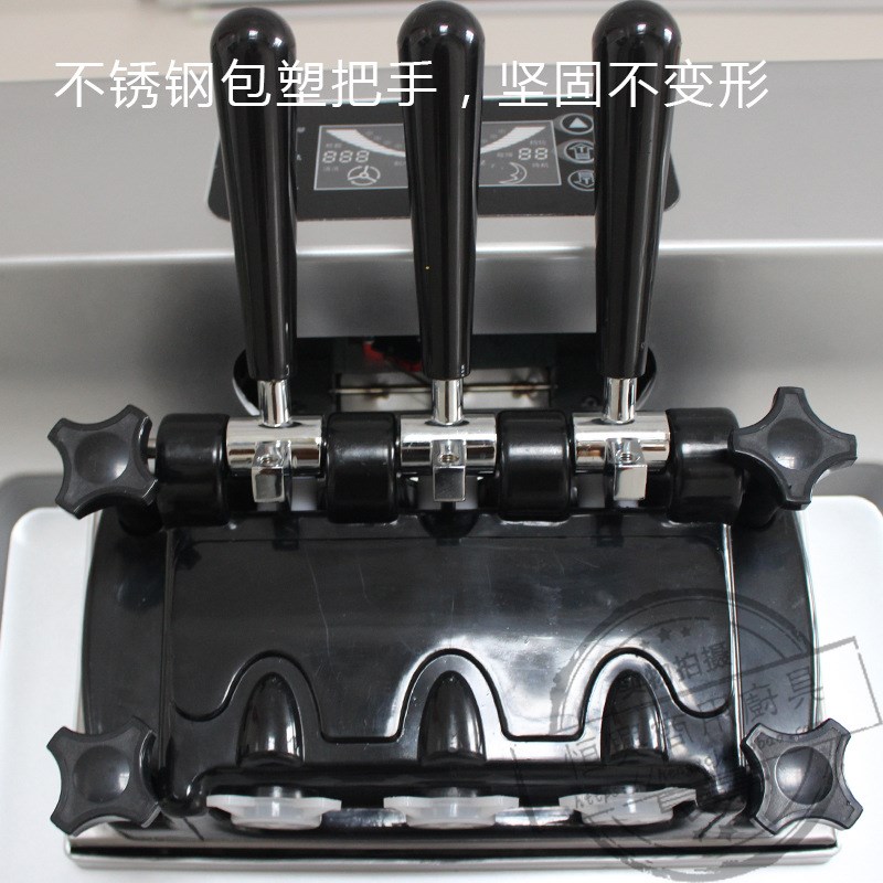 DF7218软冰激凌三头创业机器不锈钢料缸立式冰淇淋机商用实惠