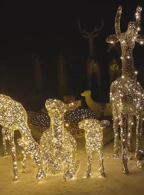 不锈钢雕塑制作抽象动物铁艺发光装饰大型摆件公园美陈售楼部摆件