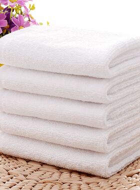 酒店餐饮ktv幼儿园纯棉白色小方巾四方毛巾正方形擦手巾抹布包邮