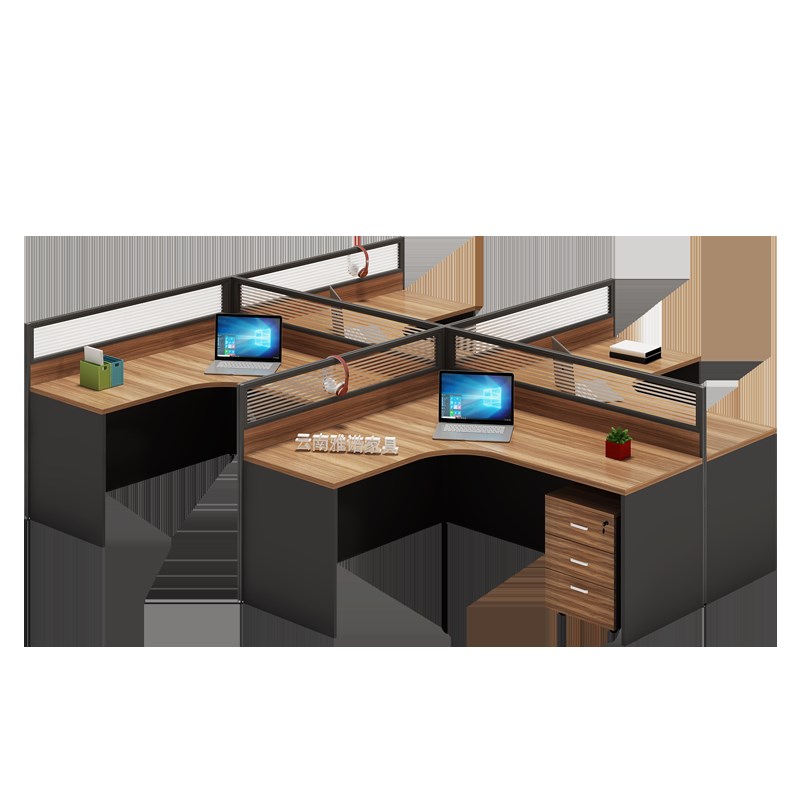 家具办公室职员办公桌4人位屏风四2单6组合简约员工财务桌椅现代