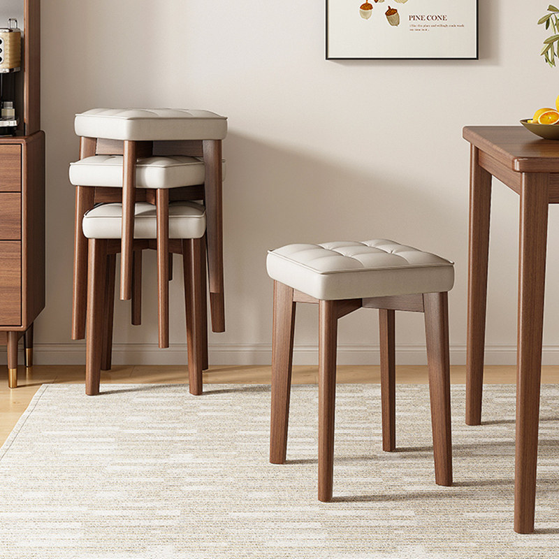 实木凳子家用可叠放矮凳现代简约餐桌椅子客厅木头方凳网红小板凳,住宅家具,矮凳,淘宝优惠券,粉丝福利购,淘宝优惠卷