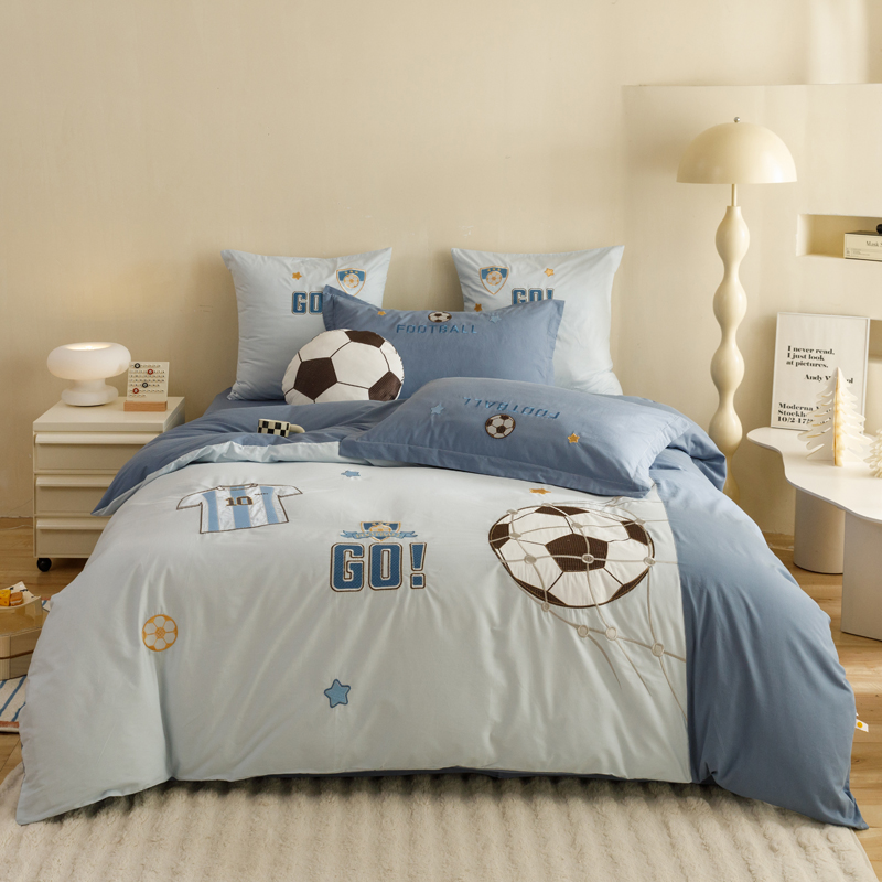 a类儿童床上用品四件套纯棉全棉2024新款1米5床单笠男孩被套足球