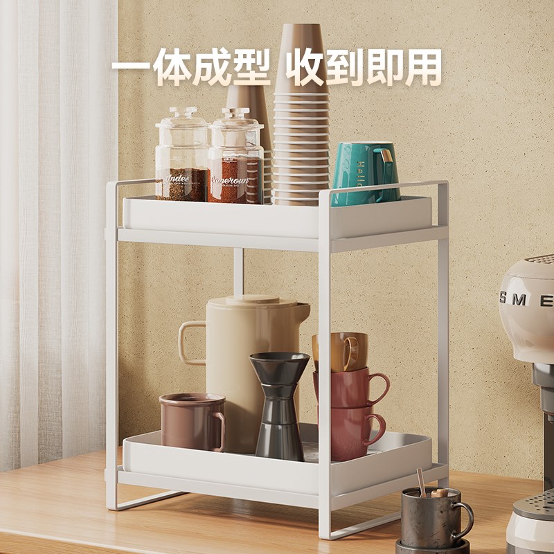 杯架置物架家用桌面带沥水托盘双层放咖啡茶杯茶具玻璃杯子收纳架