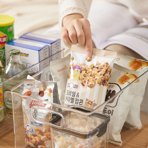 全透明零食收纳盒小收纳箱桌面家用抽屉式放零食盒子筐办公室宿舍