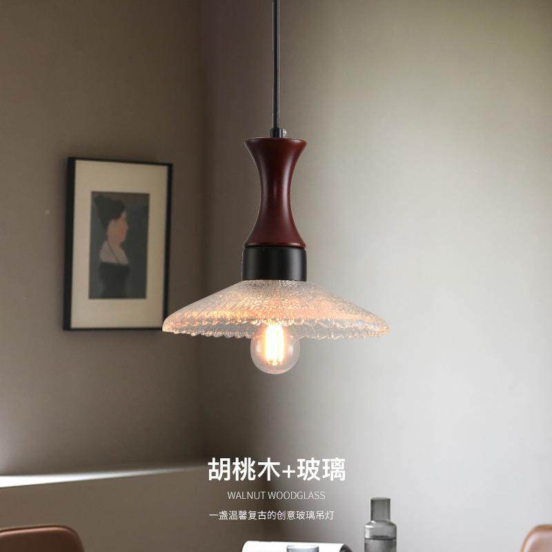 美古吊灯客厅灯卧室台502床头灯佗寂风复茶式室胡桃吧木玻璃中山,家装灯饰光源,智能吊灯,淘宝优惠券,粉丝福利购,淘宝优惠卷