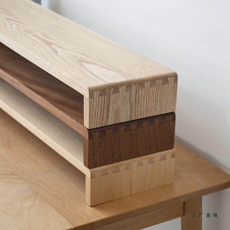 实木一黑胡桃木电显体示器40382垫增高架电脑桌面高底座置物视支