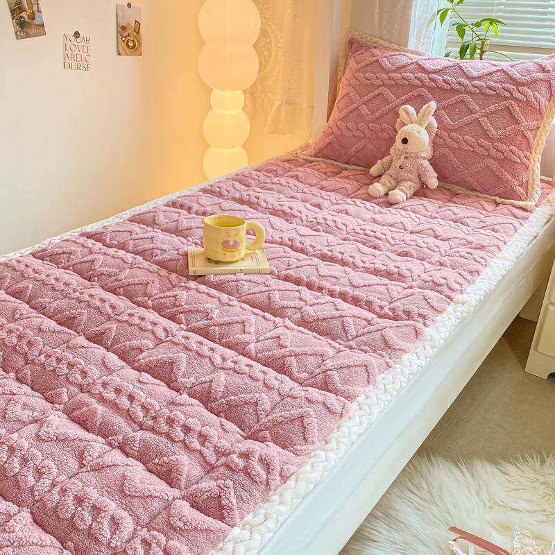 新款加厚奶绒牛垫学生宿床舍单床垫夹棉床褥保垫榻榻米7011暖软垫