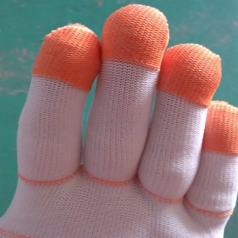 手指耐磨加厚劳保防护手套手指加厚尼龙手套贴手型透气赶海手套