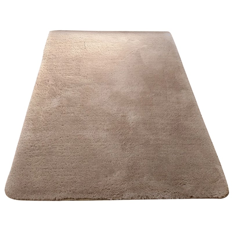 日式柔软细绒地毯水洗地垫客厅卧室驼色床边时尚简约现代茶几定制