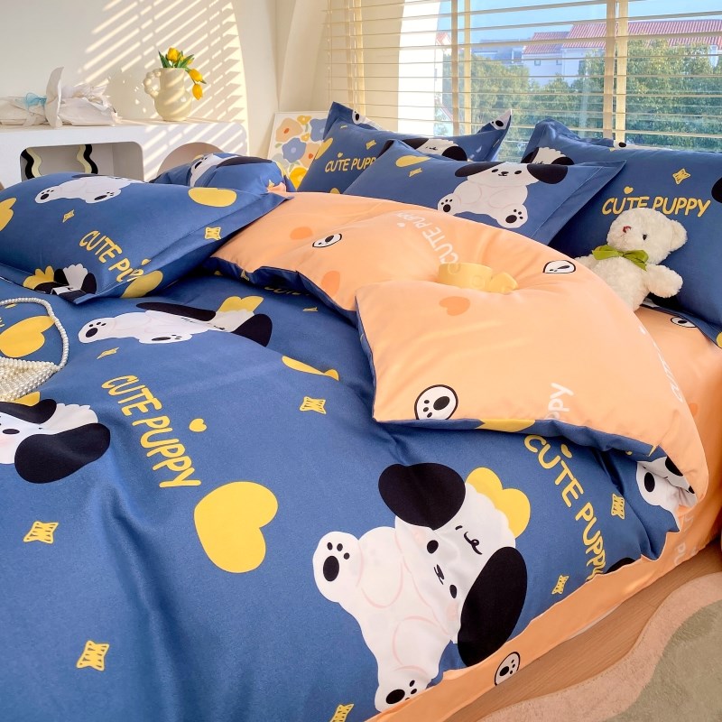 卡通风被套单件150x200x230cm学生宿舍家用单双人被罩三件套