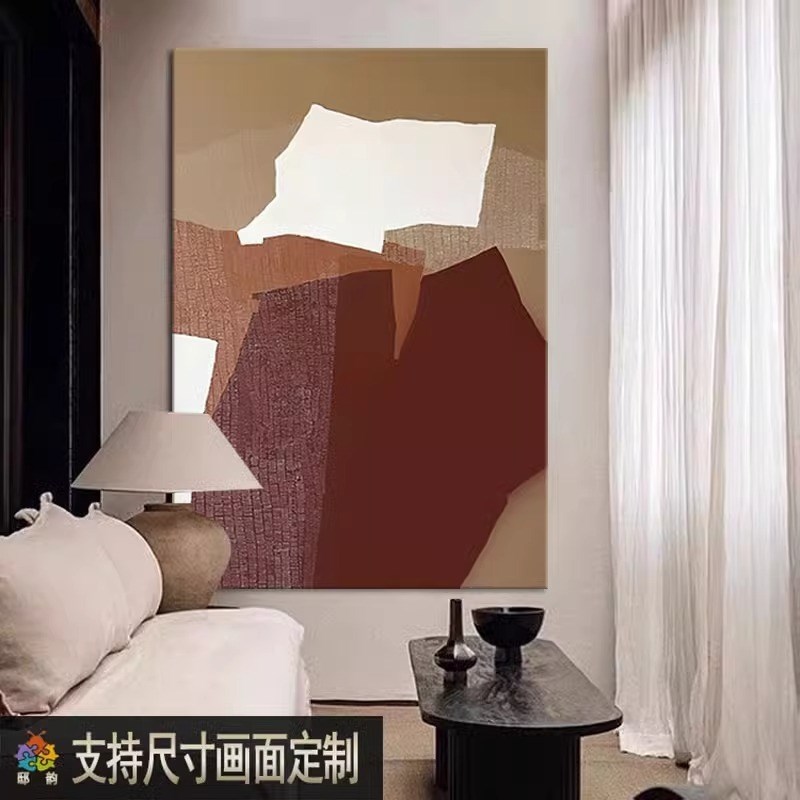 抽象画寂风软装无框装饰画民宿室内装饰品酒店墙面挂画无框画定制图片