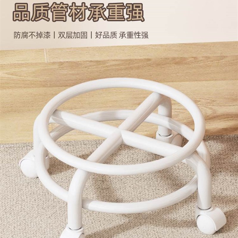 滑轮矮凳万向轮小凳子家用儿童网红高级感旋转圆凳带轮子轱辘的凳