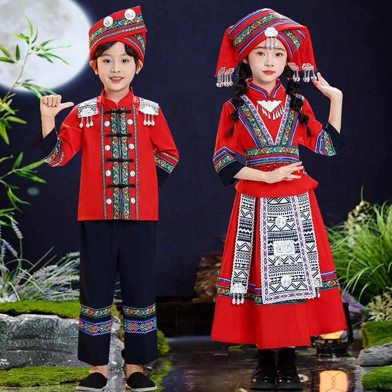 三月三民族服装儿童广西壮族服饰56个少数壮服装彝族苗族瑶族新款