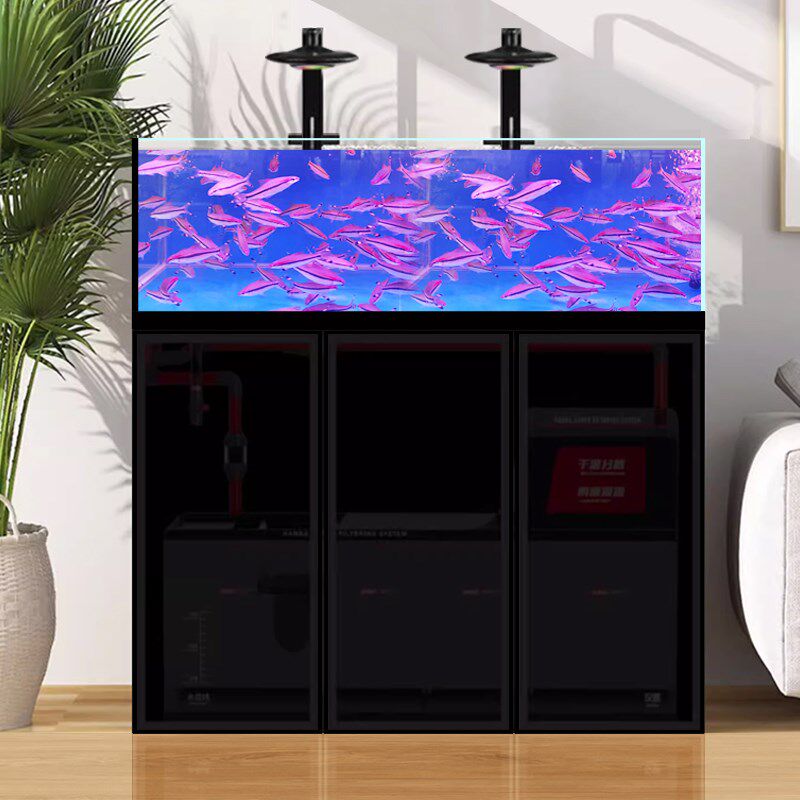 溪流缸鱼缸极窄侧溢流超白底滤客厅大中型原生缸南美缸兰寿缸三湖