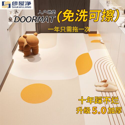 2025新款入户门地垫pvc免洗可擦可裁加厚防滑门垫脚垫客厅大地毯*