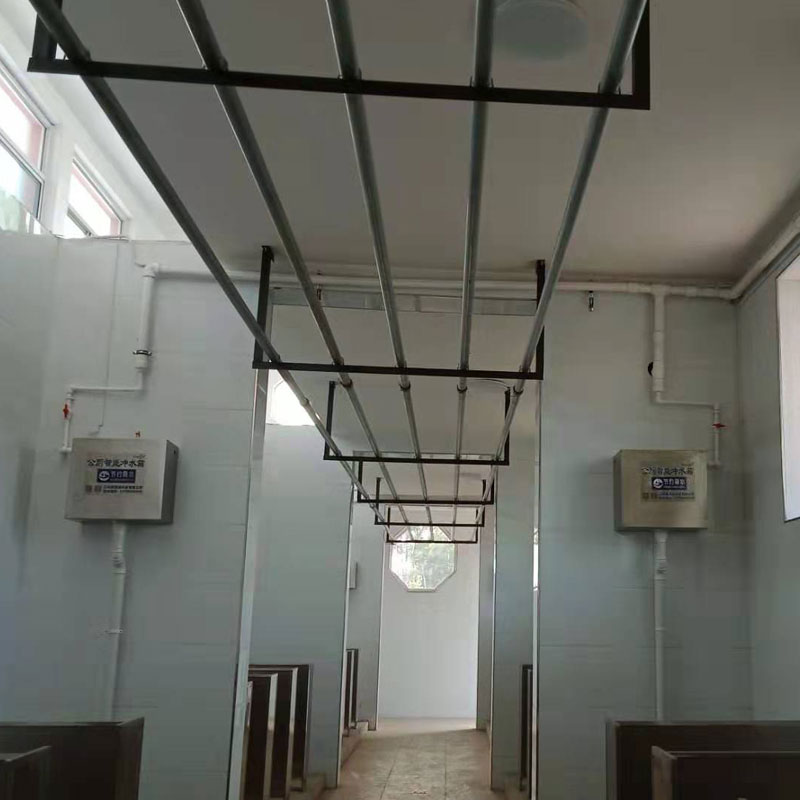 新款公厕不锈钢冲水箱挂墙式自动冲水学校沟槽厕所手拉绳水箱