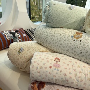 少女心A版 凉感冰皮冰纱被夏凉被单双人被芯空调被薄被子 双层纱B版