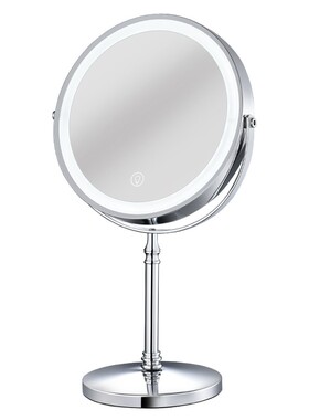 8英寸双面化f妆镜 带灯镜子 放大台式LED美容镜 桌面梳妆镜充电in