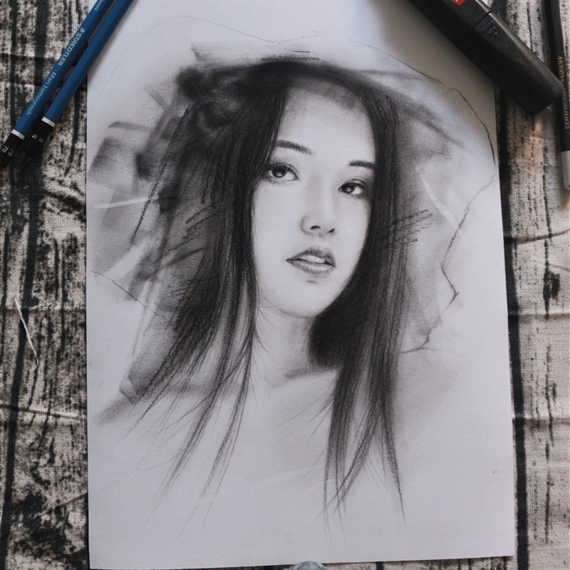 画像定制真人照片彩铅画人物肖像手绘头像纯手工人像水彩素描代画