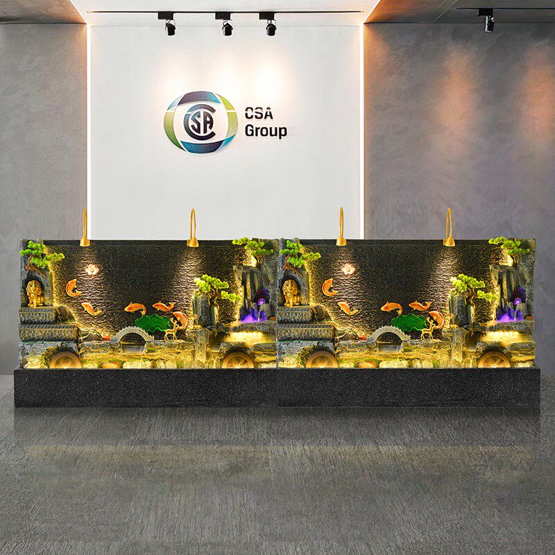 水幕墙假山落地摆件室内客厅公司饭店室内装饰水鱼池景观乔迁招财