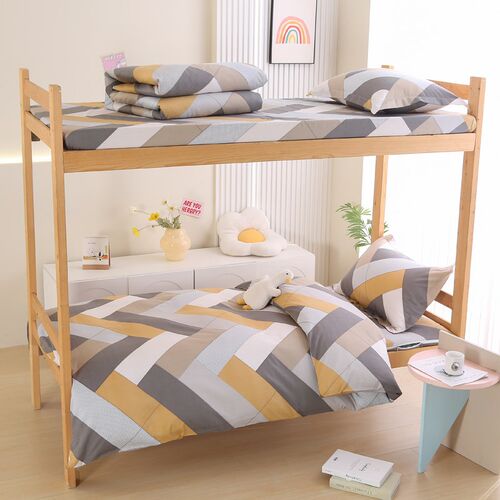 纯棉学生宿舍三件套全棉单人0.9Bm上下铺六件套床单被套被褥一整